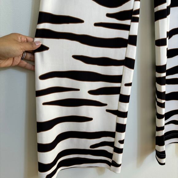 Boston Proper Zebra Print Palazzo Pants size XXS Wide Leg Ivory Coast Resort - Picture 9 of 14